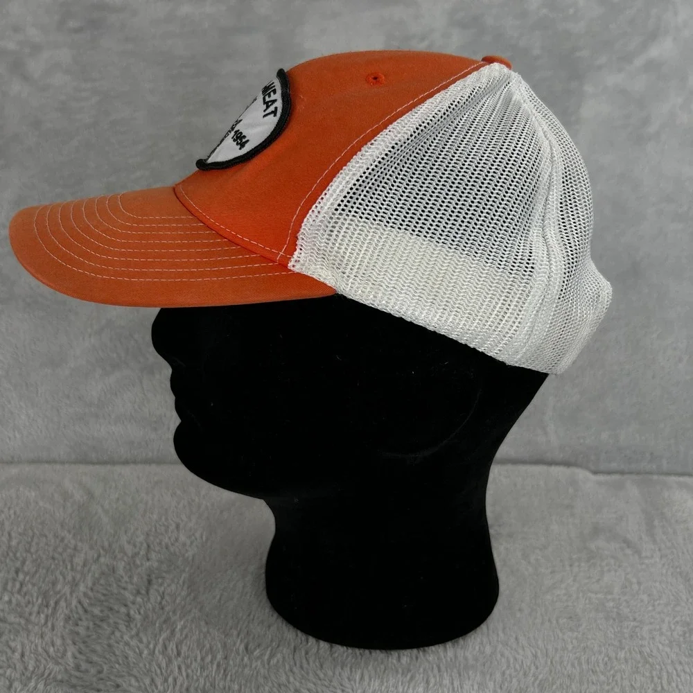 Richardson King-O-Meat Trucker Hat Orange Mesh Snapback Farm Cap Joke Funny